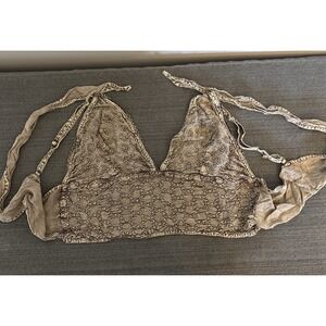 Devi Boutique Tie Back Triangle Top Embroidery Boho Hippie Festival One Size‎